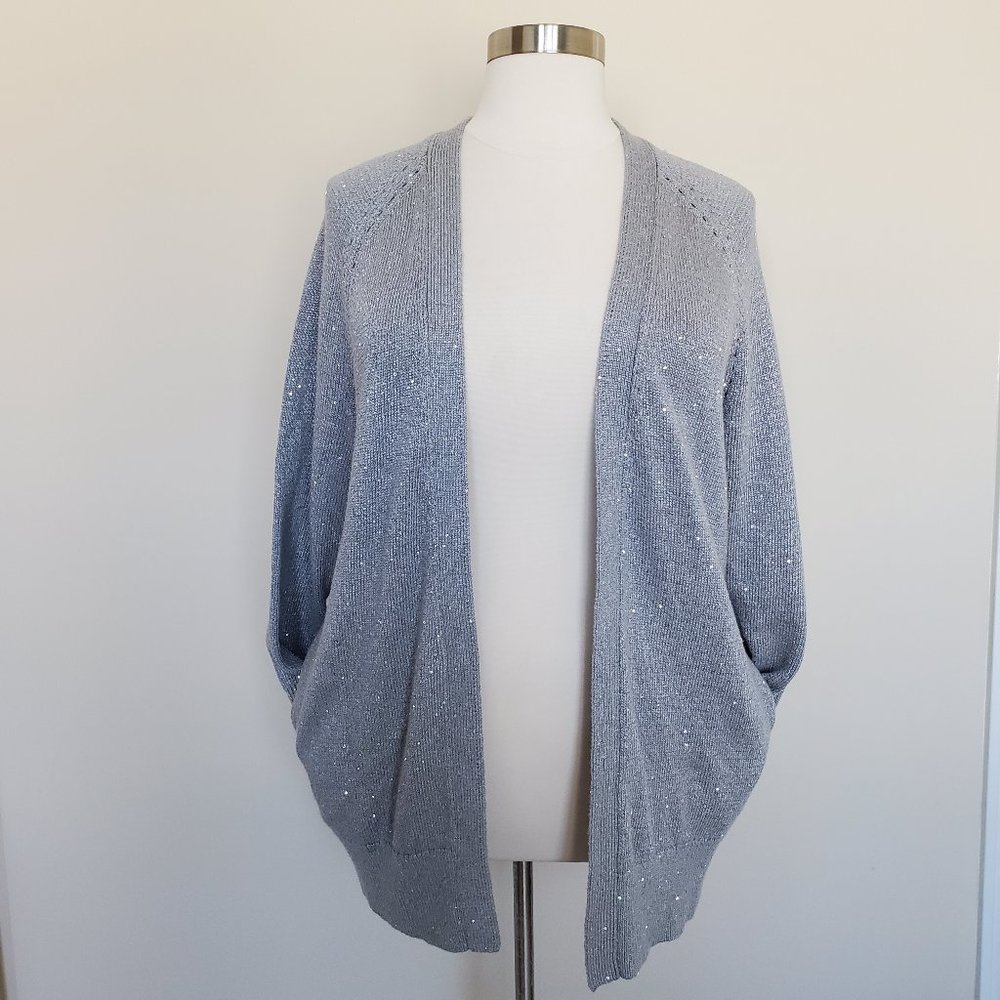 Banana Republic Silver Open Cardigan Sweater Sz XL